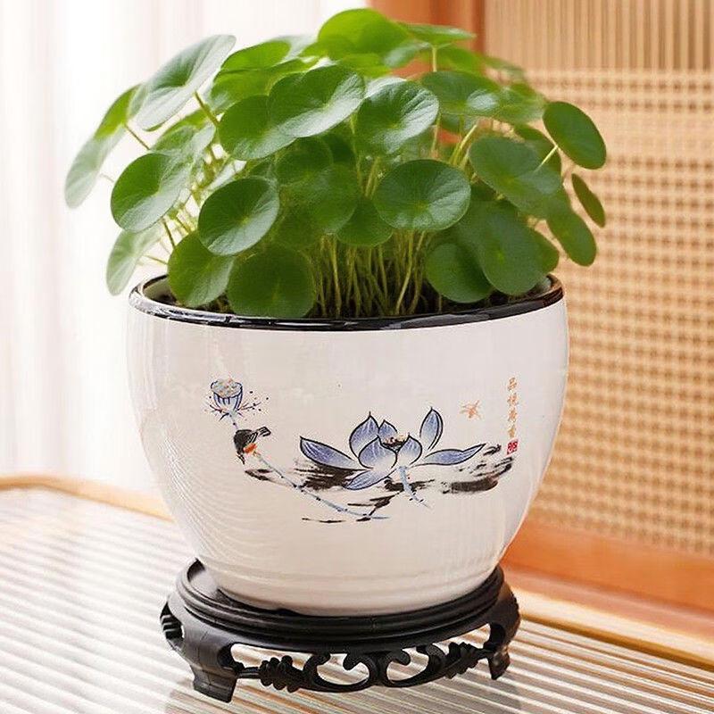 Lilang Large White Round Flower Pots (Set of 2)