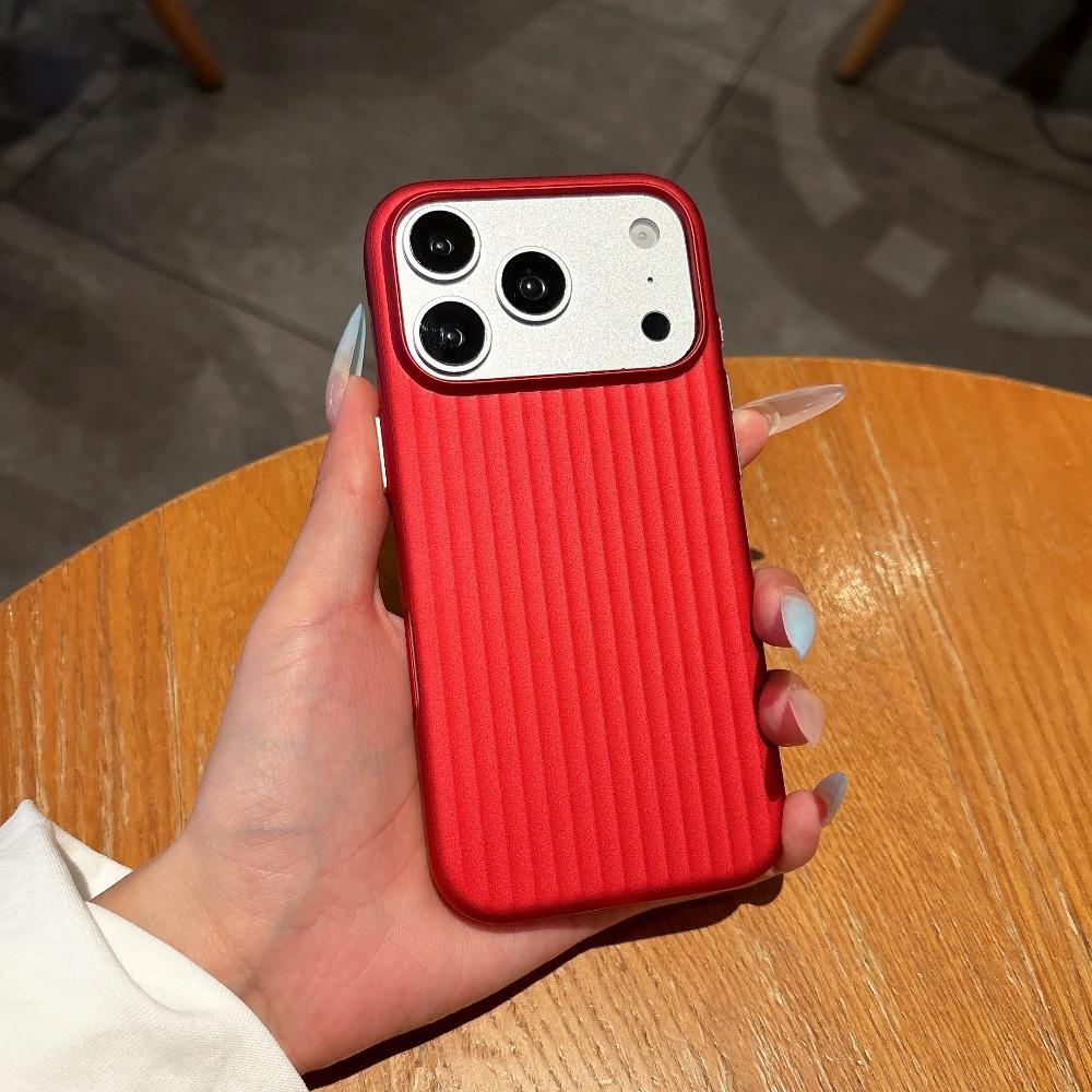 Trendy 3D Corrugated Stripe Shockproof Phone Case For iPhone 17 16 15 14 13 12 Pro Max Business Luggage Hard Protect Cover Funda