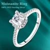 08CT Moissanite Ring 100 Copper Shining Princess Square Ring for Women Wedding Band Stackable Ring Jewellery Gift