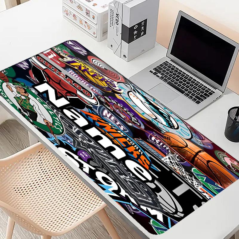 Benutzerdefinierter Name Personalisierte NBA-Muster-Mausmatte, Laptop-PC-Schreibtischmatte, Dekorative Schreibtischmatte für Zuhause Tastaturunterlage Geschenk