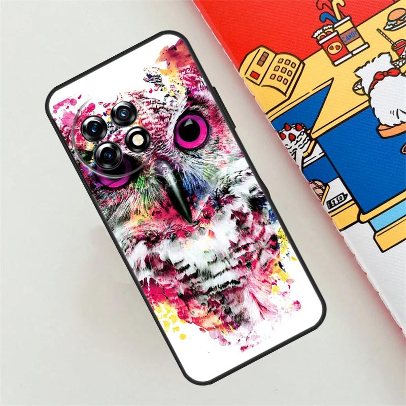 Owl Watercolor Animal Case For OnePlus Nord CE 4 3 2 Lite N10 N20 N30 OnePlus 12 11 9 10 Pro 10T 9R 10R 12R Cover