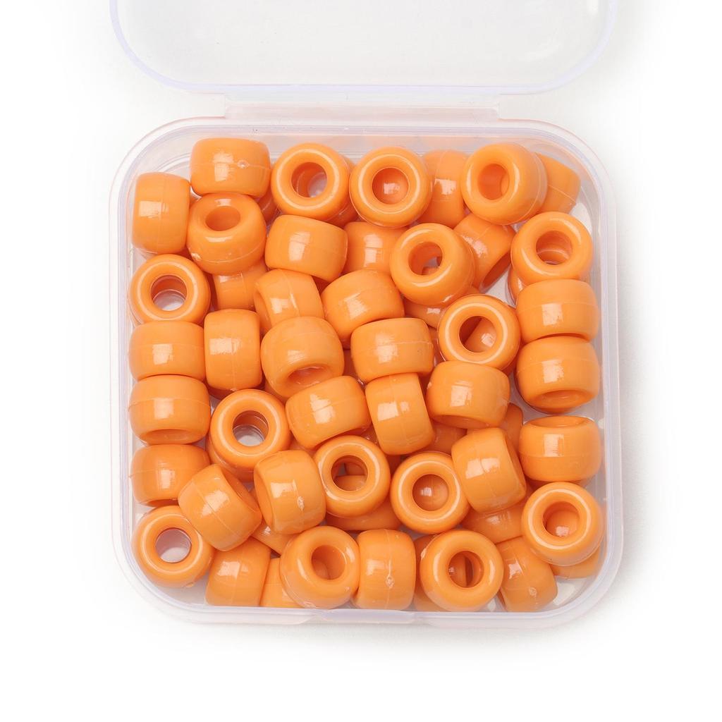 80 peças/caixa 6x9mm Contas de pônei coloridas a granel Contas espaçadoras soltas para fazer acessórios de joias Artesanato faça você mesmo