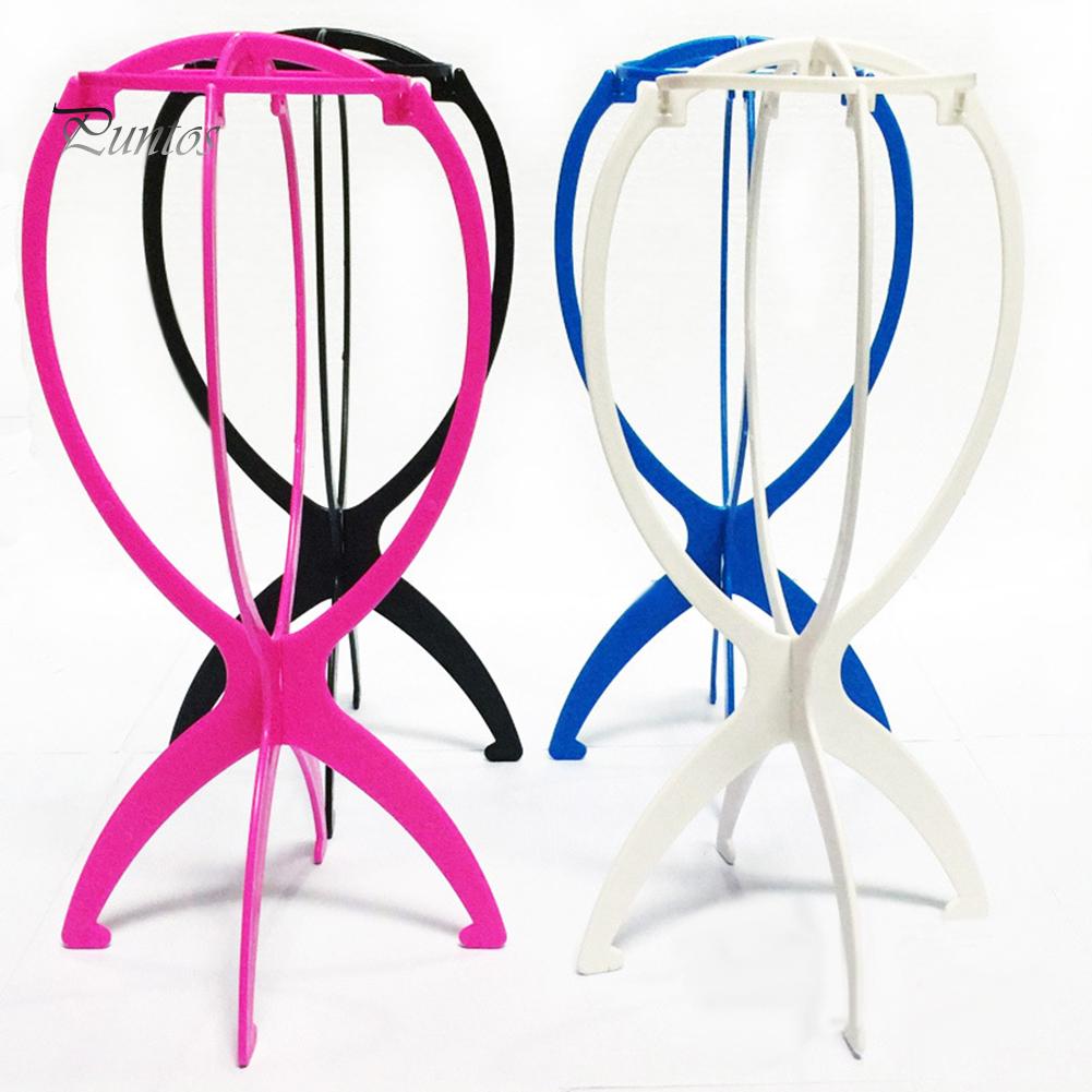 Puntos Portable Solid Color Wigs Display Stand Head Mannequin Hair Hat Hairpiece Holder
