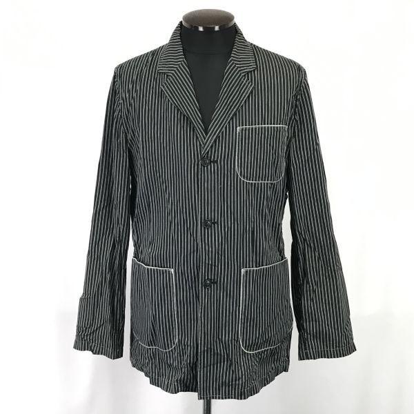 

ABAHOUSE Мужской приталенный пиджак в полоску L темно-синий белый