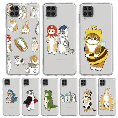Cute Cat Cartoon Phone Case For Samsung Galaxy A51 A71 A21S A12 A11 A31 A41 A01 A03S A13 A33 A73 A53 A52 A32 5G A23 Clear Cover