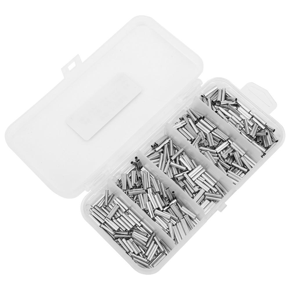 500PCS Length 1cm Fishing Line Crimping Sleeves Fishing Crimp Sleeve Kit  for Fishing Line