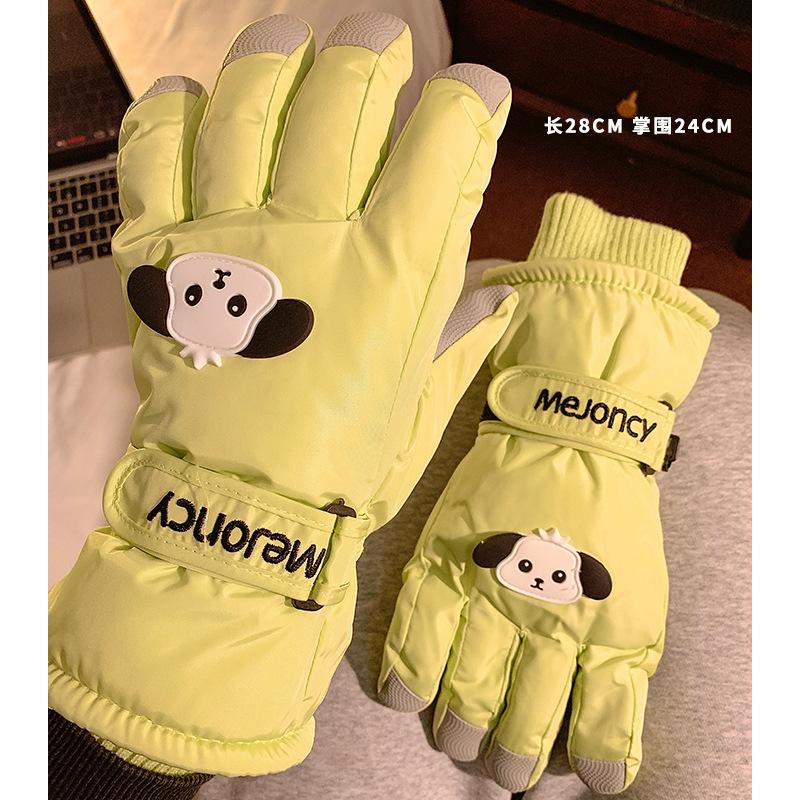 Women's Ski Gloves Windproof and Cold-proof Cartoon Outdoor Waterproof Thickened Fleece Warm Gloves