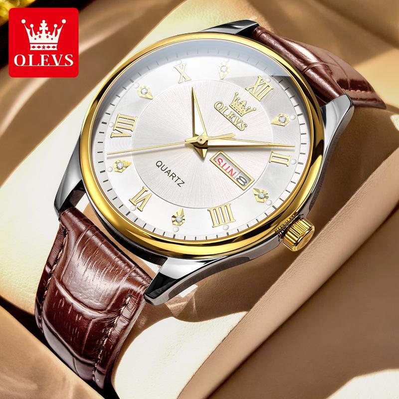 

Olis Waterproof Luminous Roman Quartz Watch with Double Calendar for Men and Women