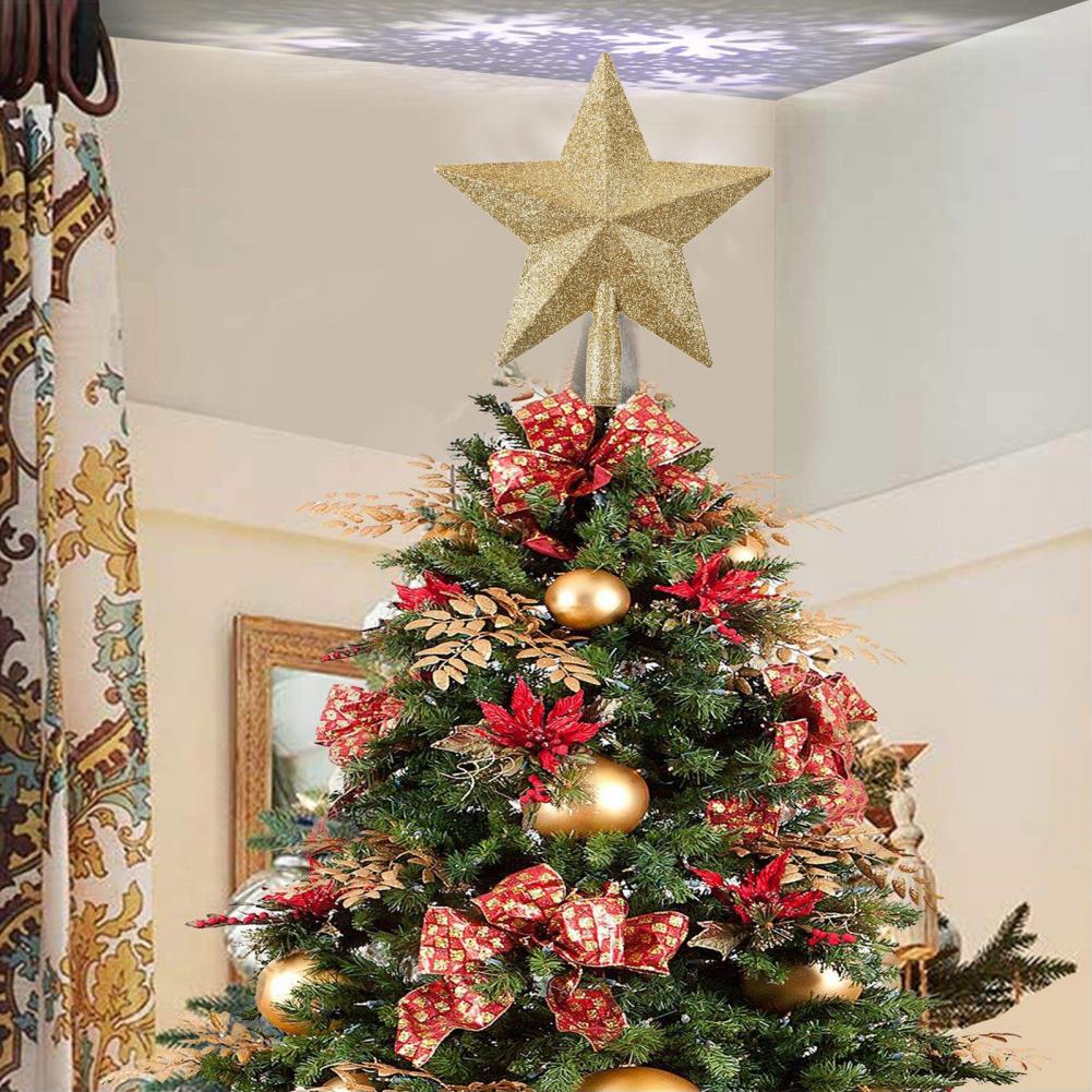 Lovely Fine Workmanship Xmas Indoor Decor Star Tree Topper Multi-colors Sturdy Star Tree Topper Party Supplies