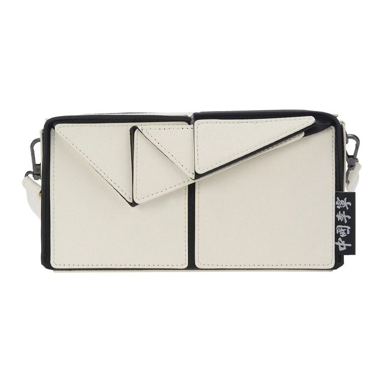 Li Ning Trendy Music Festival Runway Series Polyurethane Shoulder Bag Unisex Shoulder Bag White ABDS100-1 White