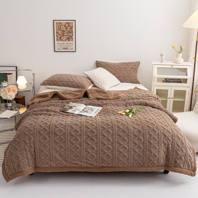 Lambswool & Taffeta Plush Multicolor Blanket - Ideal for Office, Autumn, Winter & All Seasons