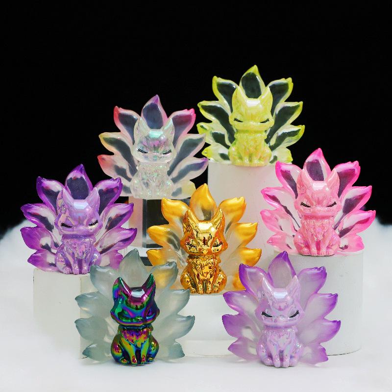 Douyin Trendiges Plüschtier Neunschwänziger Fuchs - Niedliche Blindbox Harzornament