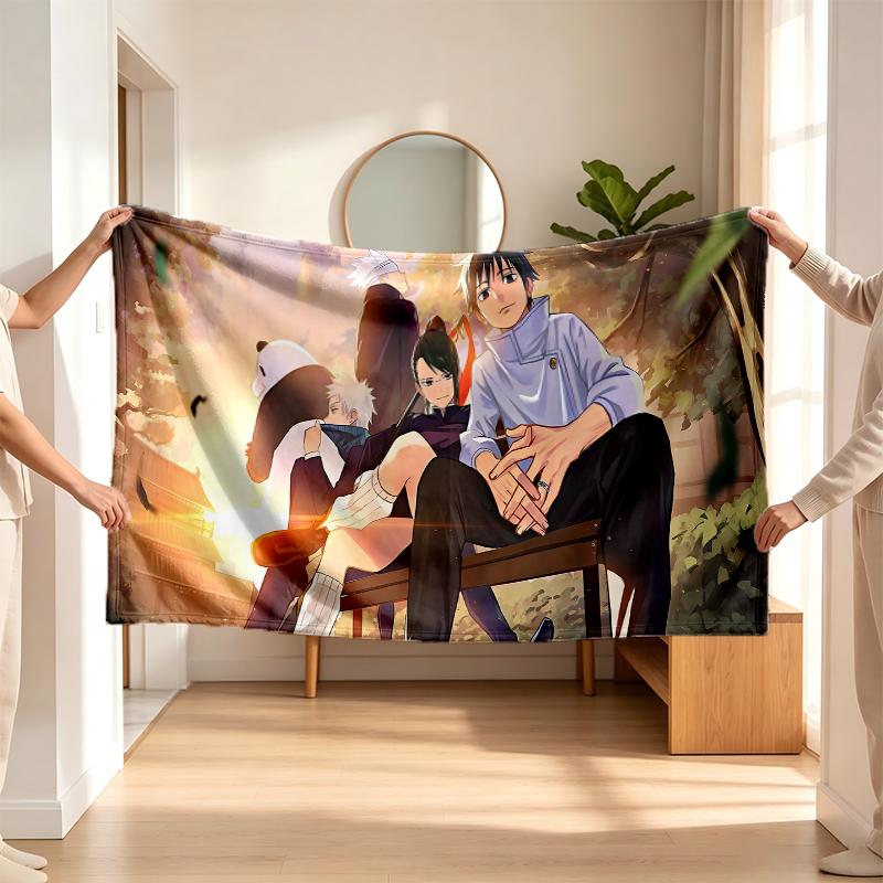 Jujutsu Kaisen (1) Flannel blanket a soft accent for the bedroom and living room and a cozy home gift