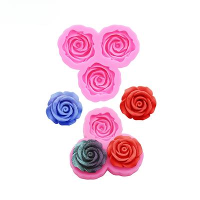 3D Rose Floral Large Small Resin Accessories Silicone Molds DIY Floral Resin Phone Case Head Rope Mold Flower Chocolate Mold