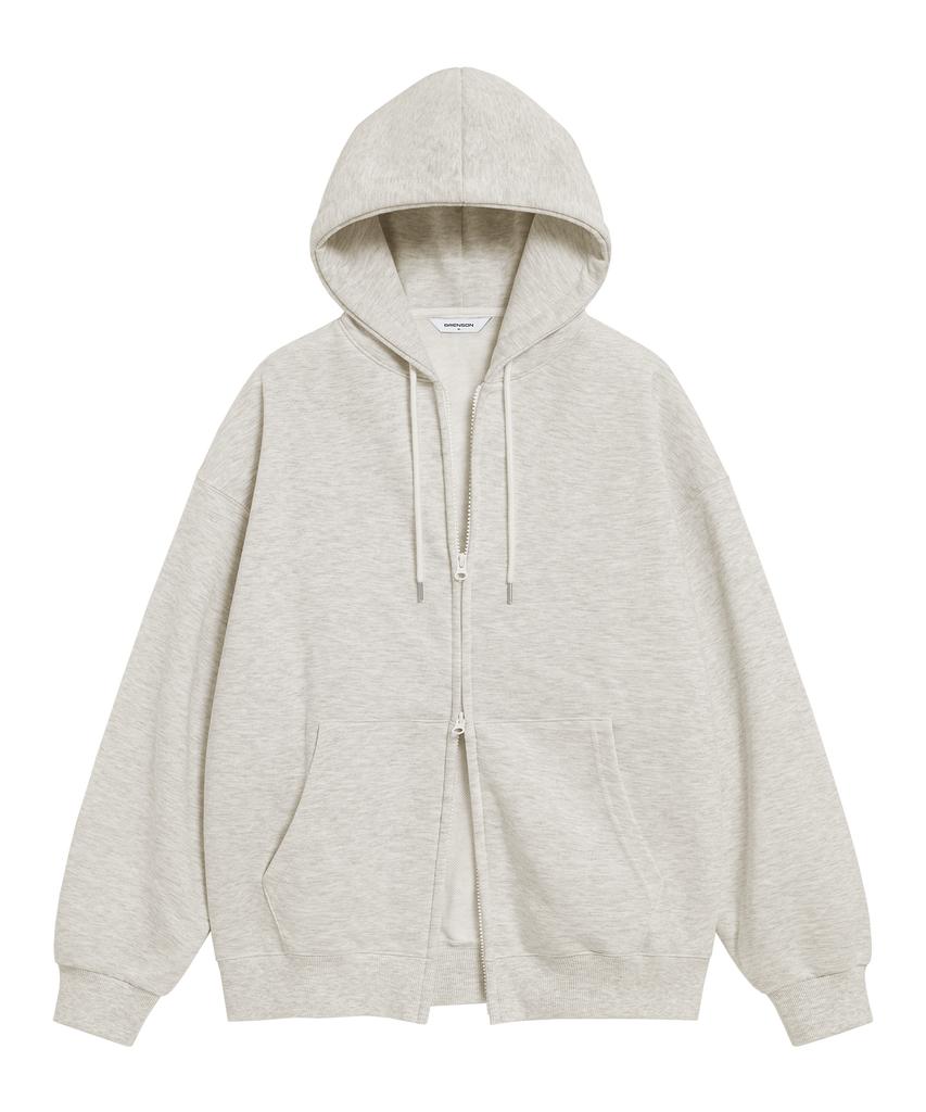 Brenson (Renew Ver.) Loose Fit 2-Way Sweat Zip-Up Hoodie ( 5 Colors ) ( Fleece Liner Option )