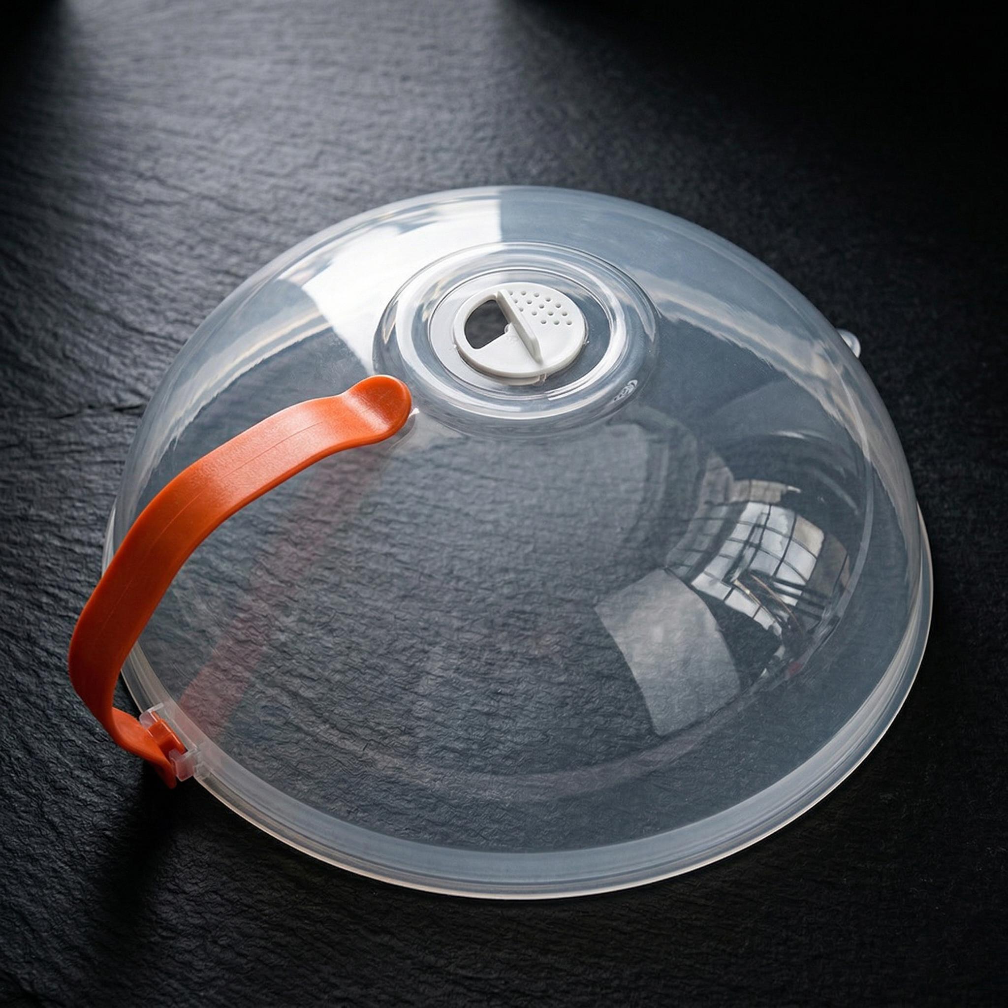 

Microwave food splash proof cover household oven heating cover plate utensils accessories transparent cover handle cooking прозрачный