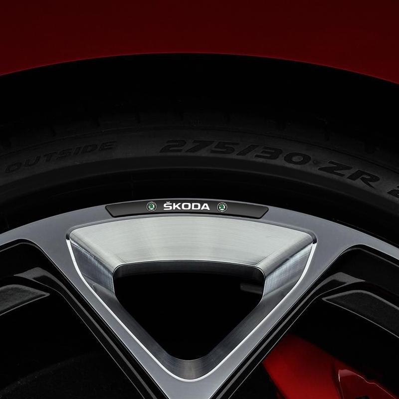 AAABO1 Car Wheel Hub Edge Sticker Emblem Decoration For Skoda Octavia Fabia Rapid Superb Kodiaq Scala Karoq Citigo Kamiq Accessories