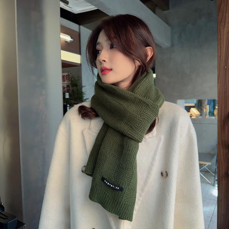 Korean Style Double-Sided Plaid Neck Warmer Scarf – Extra Long & Thick for Couples and Women