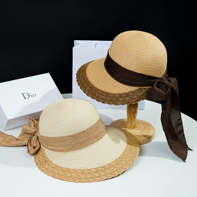 2022 Straw Hat Women'S Sunshade Sunscreen Hat Summer Eaves Outdoor Versatile Sun Hat Wide Brim