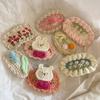 Sweet Cute Cartoon Pastoral Style Hair Clip Girl Wool Crochet Flower Rabbit Children'S Bb Clip Handmade Knitted Hair Accessories