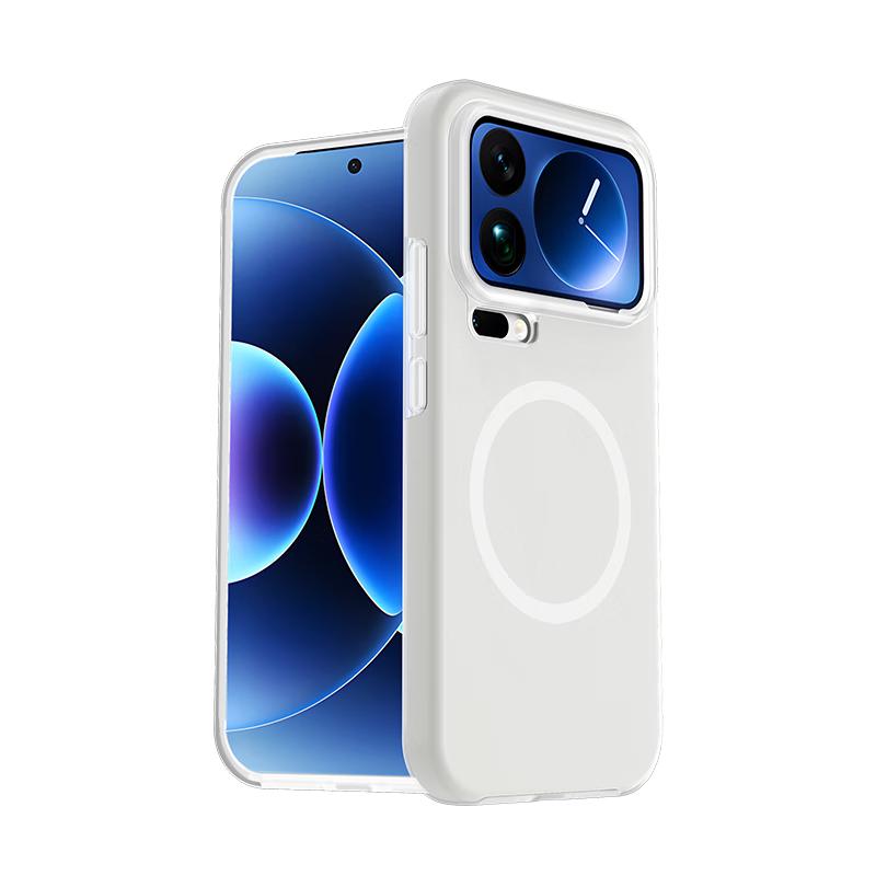Skin-Friendly Magnetic Adsorption Xiaomi 17 Pro Max Phone Case Soft Solid Silicone Full-Coverage Protective Case Antique White