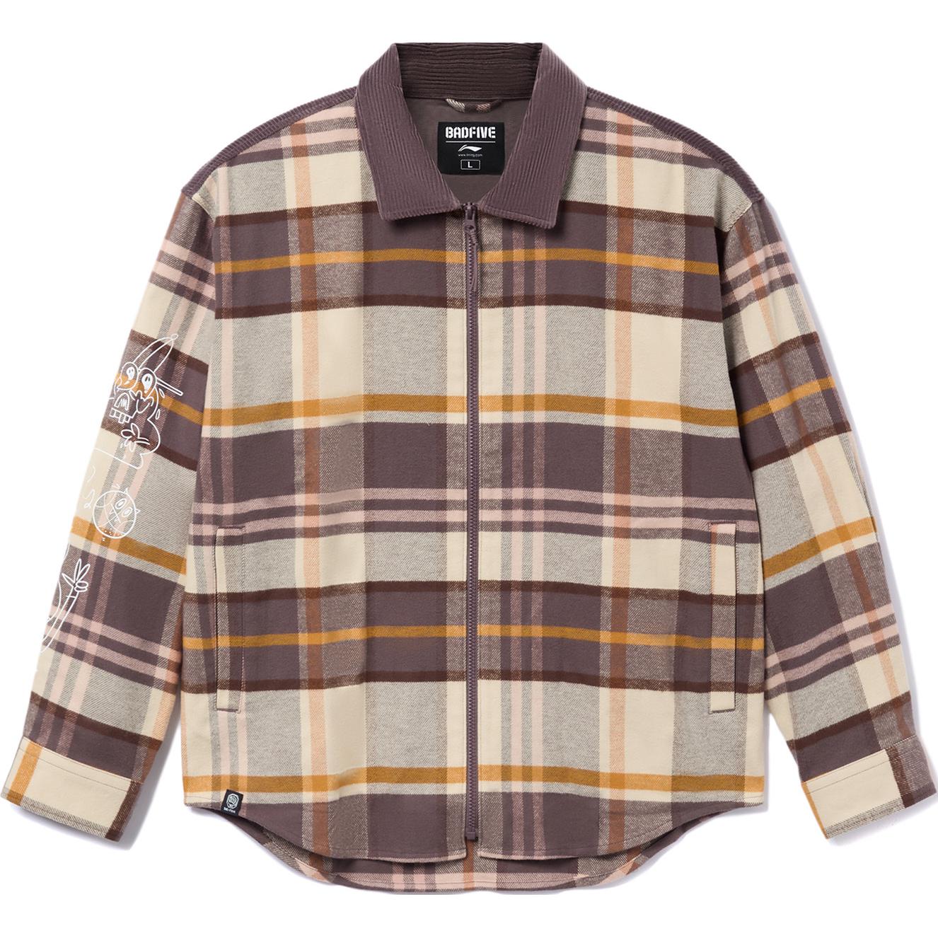 Li Ning Shirt Men s Sparrow Umber Checkered ASHR103-2 XL