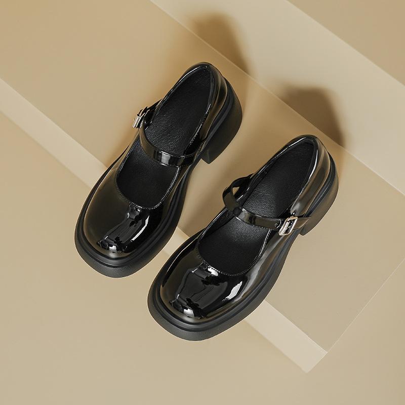 Platform small leather shoes women's new British college style soft girl shoes muffin thick heel word with Mary Jane single shoes women