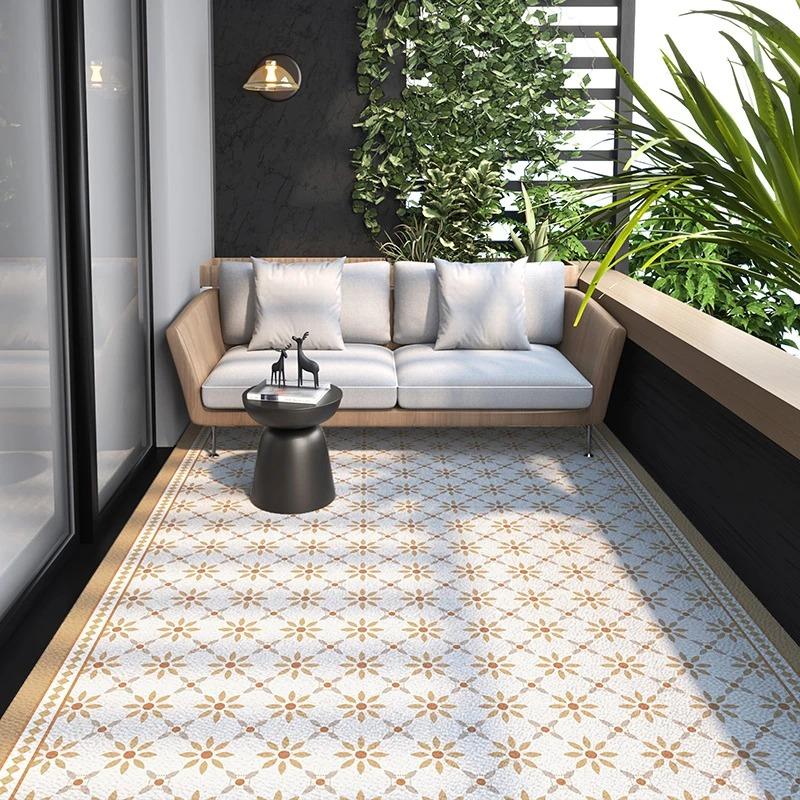 Vintage Plaid Kitchen Rug Geometric Carpets for Living Room Bedroom Decoration Waterproof Home Balcony Bathroom Floor Mat Decor