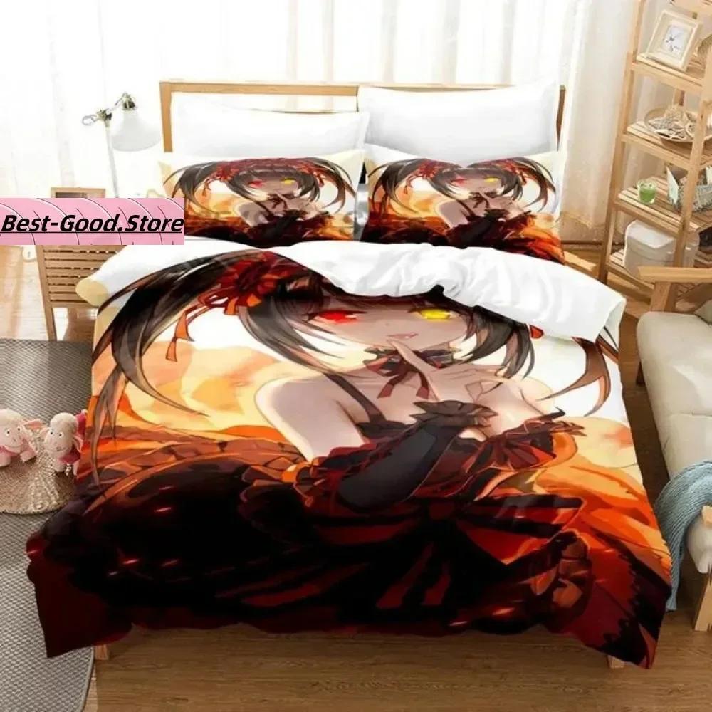 Top Anime Date A Live Kurumi Tokisaki Beding Set Print With Pilowcase Bed Soft Duvet Cover Soft Single Double Quen Super King-Sized Dimensionsd