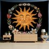 Art Illustration Tapestry Wall Hanging Psychedelic Witchcraft Tapiz Sun And Moon Aesthetics Room Home Decor