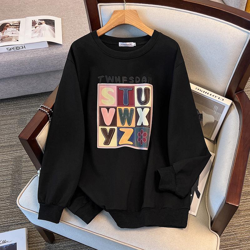 Autumn Large Loose Hoodie for Plus Sizes (200-350 Jin), Bust Options: 150/160/170
