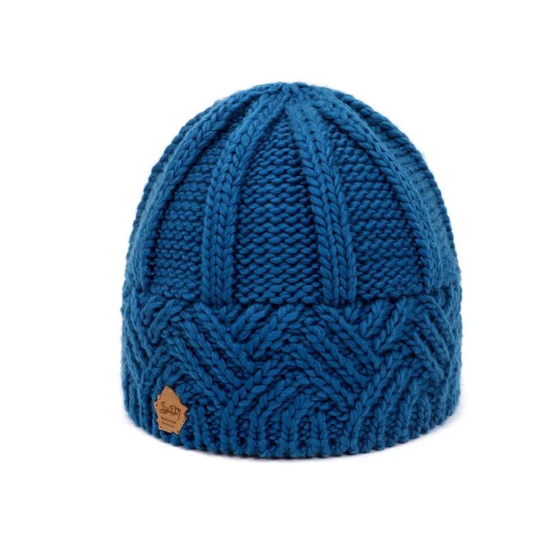 Autumn Winter Hat Knit Hats Warm Knitted Beanie Cap for Women Femme  Thick Stretchy Cap Faux Fur Caps