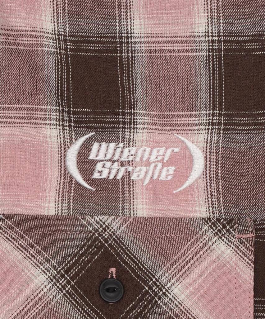 WEGO Short Sleeve Graphic Short Sleeve Summer Size Pink Shirt, Ombré Check, Top, Clothing, Streetwear, Men's, L,