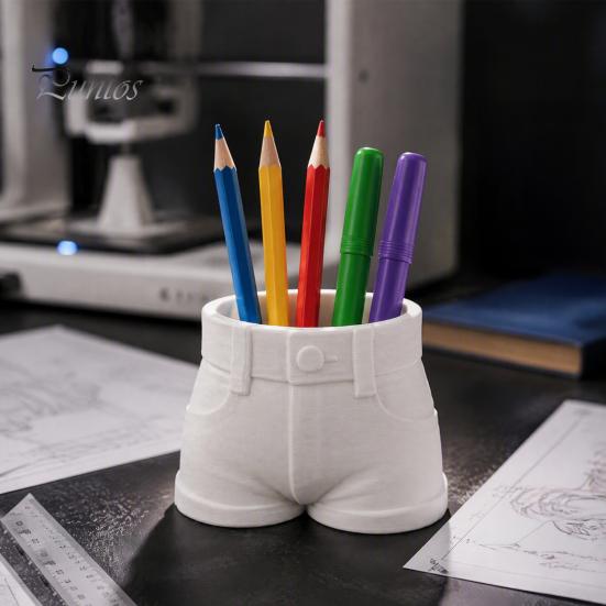 Practical Pen Container Shorts Shaped Holder, Funny Stationery Makeup Brush Storage Cup, 3D Cute Cup for Students Print Creative Office And