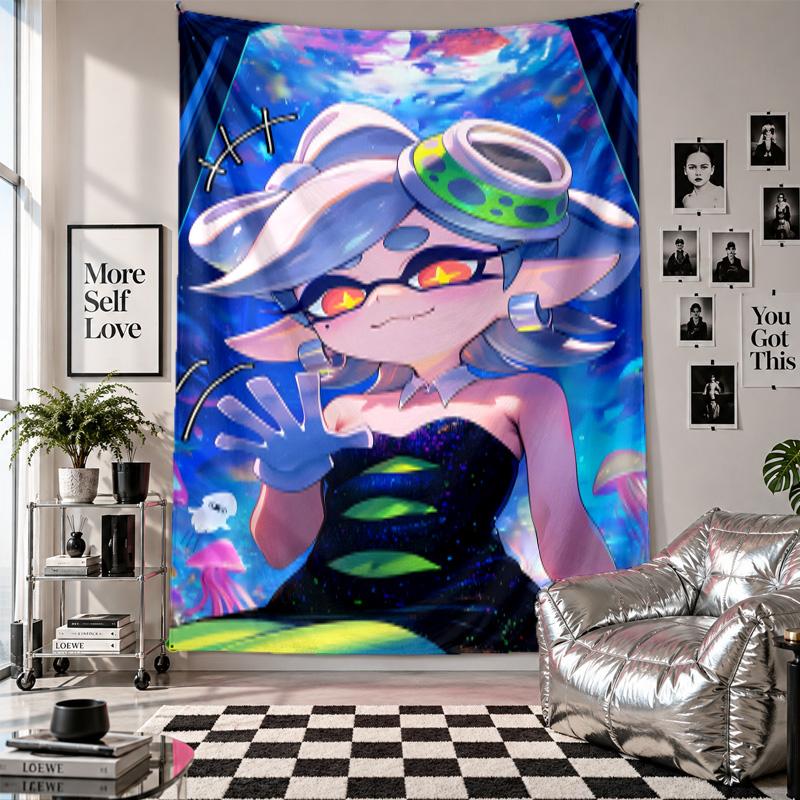 Wall TapestrySplatoon Art Hanging Cloth Decorative Background Cover for Room Decoration