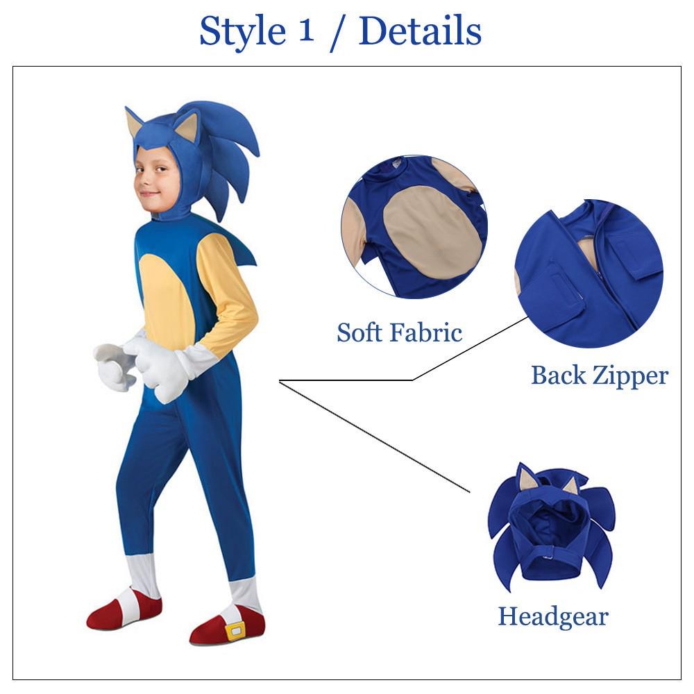 Kinder Halloween Sonic the Hedgehog Cosplay Kostüm