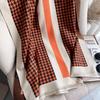 Imitation Cashmere Scarf Women'S Air-Conditioned Room Shawl Thousand Bird Grid Jacquard Elegant Long Scarf Short Beard Fringe Decorative Scarf