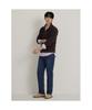 Binpolmen Textured Quarter-Zip Long-Sleeve T-Shirt Brown