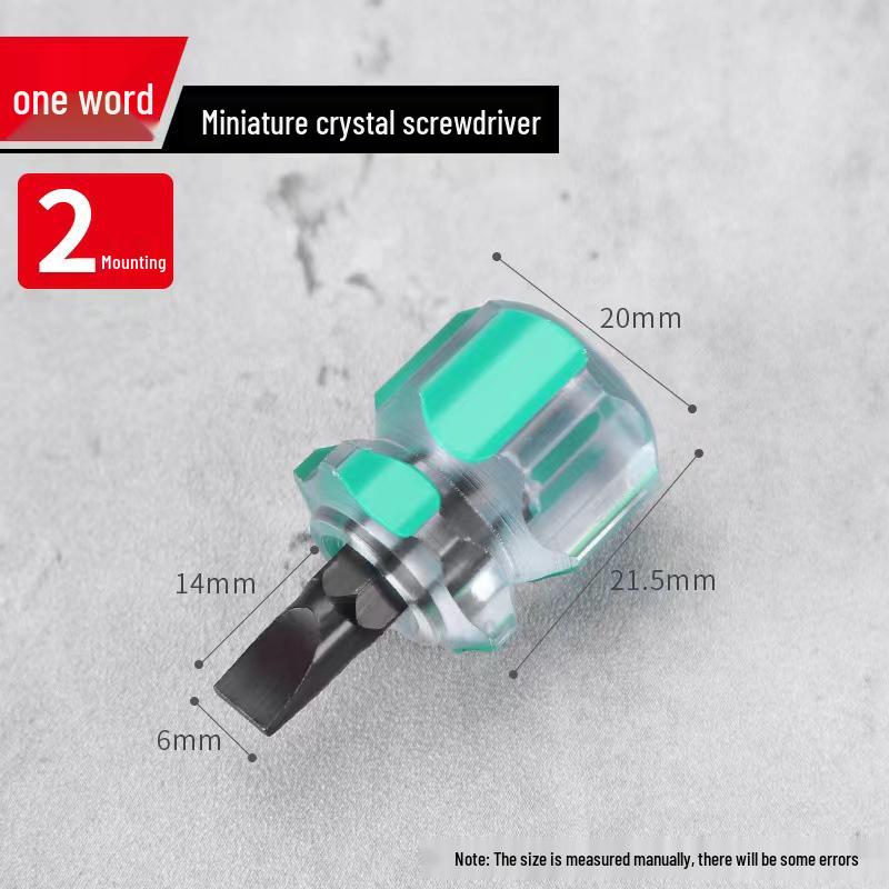 Compact Mini Two-Way Screwdriver: Short Handle, Interchangeable Phillips, Slotted, Torx Heads