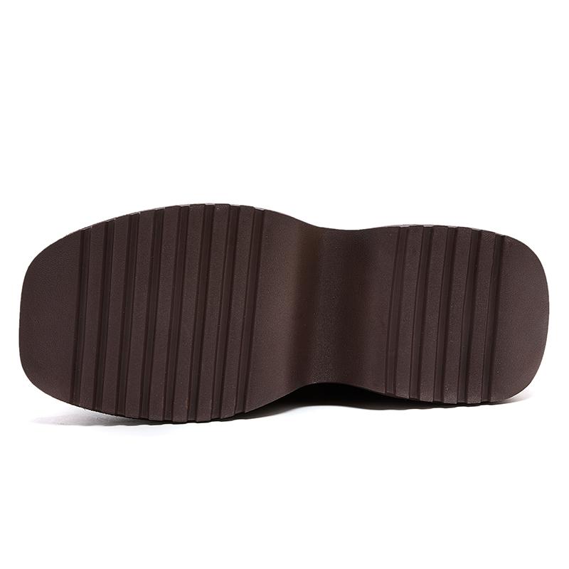 Mote GKTINOO Ekte Skinn Plattformstøvletter Vår Høst Håndlagde Tykksålede Korte Støvletter Høydeøkende Rund Tå Damesko