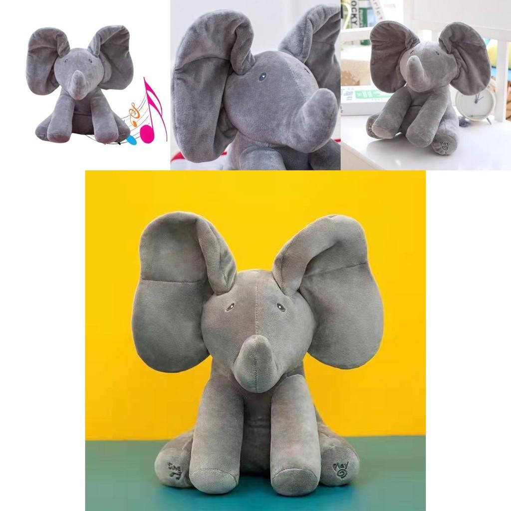 Peluche Cantante Nascondino Pelle di Elefante con Imbottitura in Cotone PP per il Gioco dei Bambini