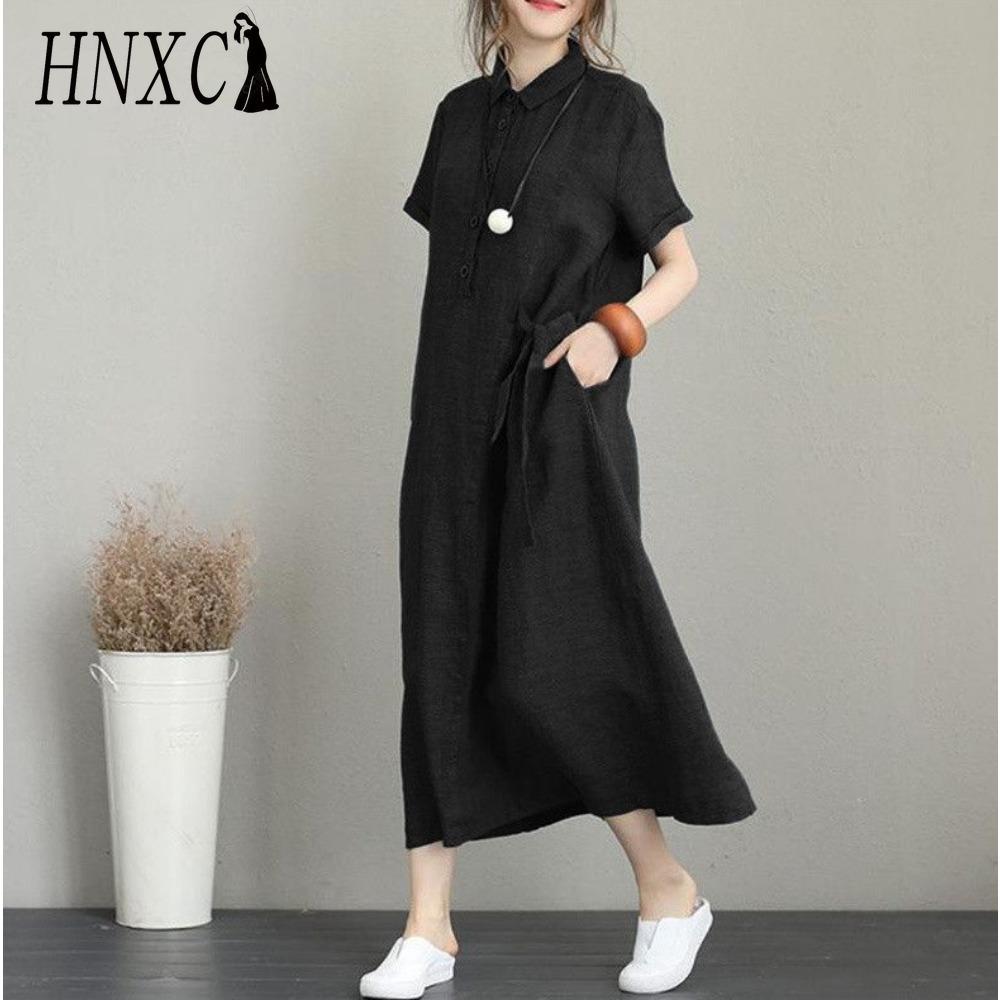 HNXC Women's Loose Floor-length Dress T-shirt Type Casual Dresses