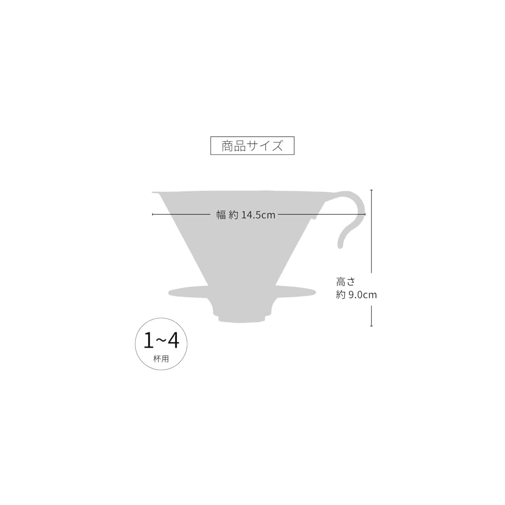 HARIO V60 Metal Coffee Dripper, 14-cup capacity, Matte Black, VDMR-02-MB