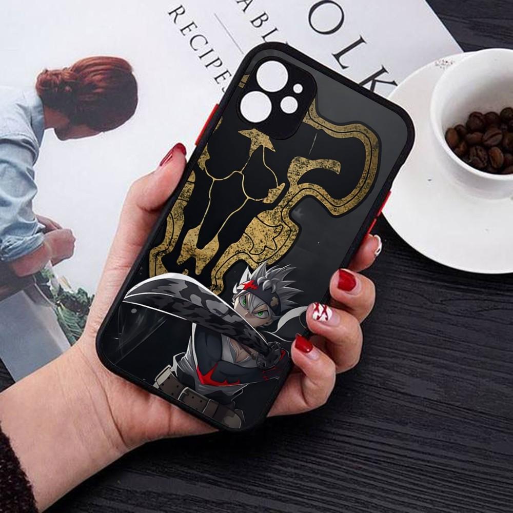 Black Clover Phone Case For IPhone 14 11 12 13 Mini Pro Max 8 7 Plus X XR XS MAX Translucent Matte Cover