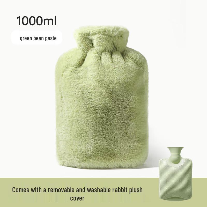 Thickened Cute Plush Hot Water Bottle - Old-Fashioned, Explosion-Proof Design for Warm Feet, Bed Heating, and Hot Compress Therapy