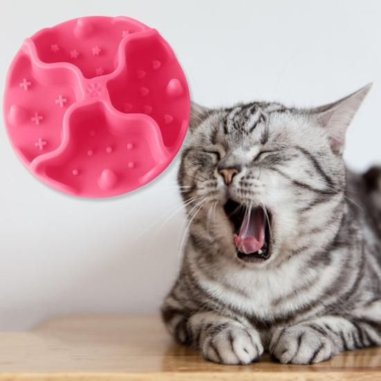 Silicone Slow Food Pad Prevent Choking Promote Healthy Eating Suction Cup Soft Licking Mat for Cats
