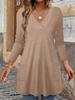 Elegant Women's Solid Long Top - 2025 Autumn/Winter Collection