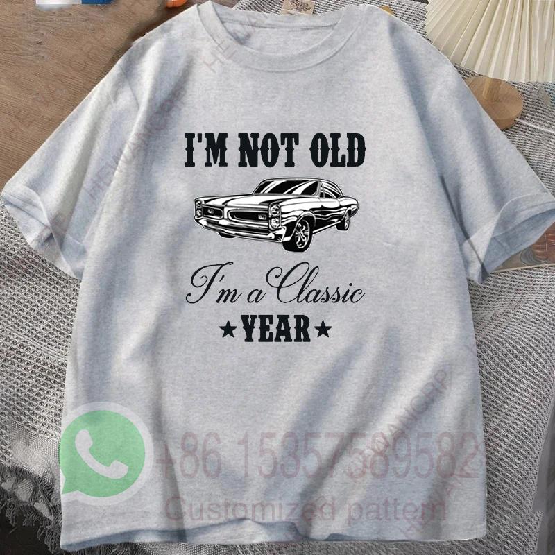 Im Not Old Herren T-Shirt Sommer Trainingsanzug Rundhals Pullover Kurzärmelig Harajuku Baumwoll Sweatshirt Lässig Atmungsaktiv Streetwear