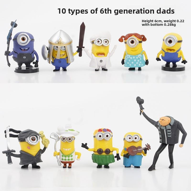 Minions Pvc Keychain Cake Decor Accessory With Cartoon Character Design For Kids And Teens