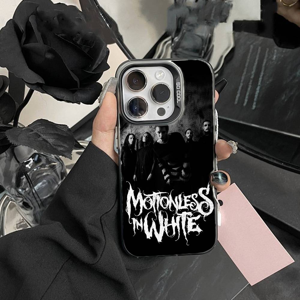 

D-Motionless In W-White Phone Case For IPhone 16 17 15 14 12 13 Pro Max Black Color Shockproof Cover iPhone13PRO